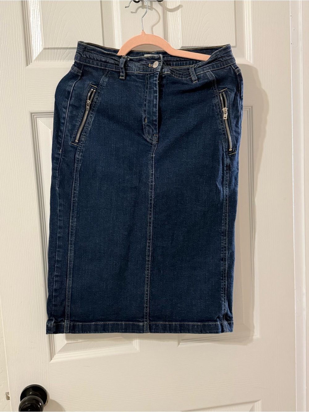 Pilcro Dark Blue Denim Midi Skirt